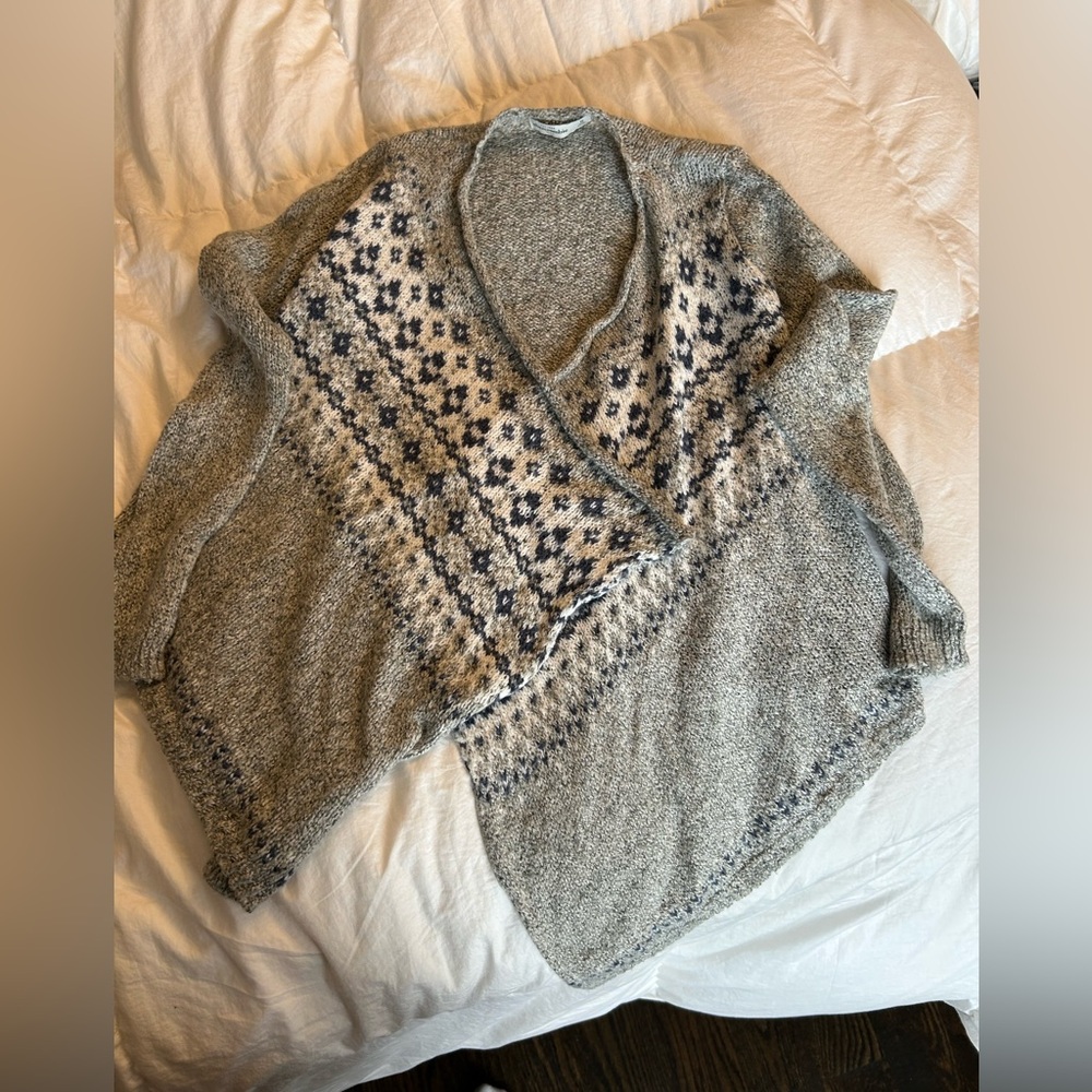 Abercrombie Cozy Girls' Medium Knit Cardigan – Nordic Pattern